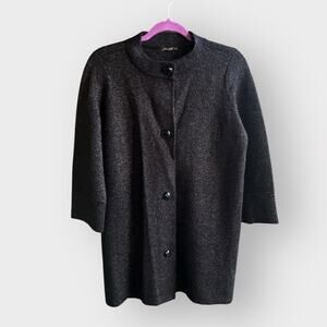 J.McLaughlin Black Metallic Long Cardigan Sweater